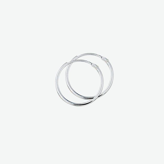 YO&NO - Oorbellen - Zilver - Oorringen -  Rond - Buis - 1.3mm - 17mm - Sieraden Vrouw - Heren -  Gerhodineerd - Zilver 925