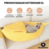 Vulpes Pets® - Kattenmand XL – Kattenbed – Kattenkussen - Banaan - Pluche – Kattenaccessoires – 65 CM –