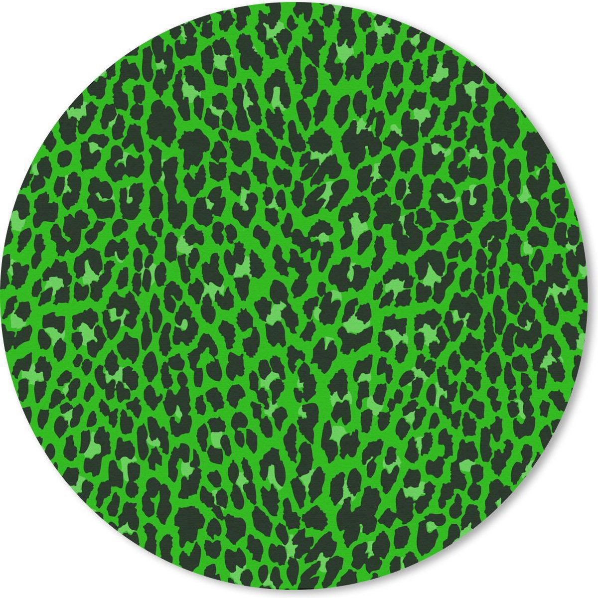 Muismat rond 30x30 cm - Mousepad Luipaard - Groen - Patroon - Ronde muismatten
