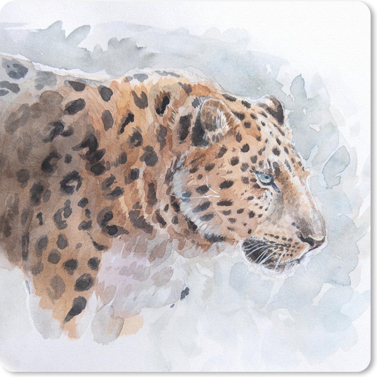 Muismat 30x30 cm - Mousepad Panter - Waterverf - Dieren - Muismatten