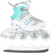 2in1 Nils Extreme - skeelers/Schaatsen licht Blauw/wit Maat: 34-38