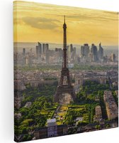 Artaza Canvas Schilderij Skyline Van Parijs Met De Eiffeltoren - 60x60 - Foto Op Canvas - Canvas Print