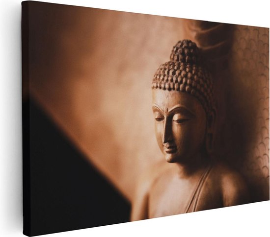 Artaza Canvas Schilderij Boeddha Beeld - 120x80 - Groot - Foto Op Canvas - Wanddecoratie Woonkamer