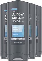 Dove Men+Care Clean Comfort Showergel - 4 x 250ml - Voordeelverpakking
