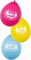 ballonnen Happy Birthday 25 cm latex 6 stuks