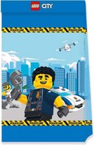uitdeelzakjes Lego City junior papier blauw 4 stuks