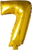 folieballon Cijfer 7 102 cm goud