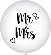 XL ballon Mr & Mrs wit