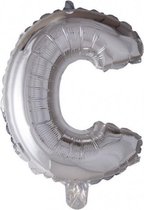 folieballon letter C 41 cm zilver