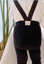 Little koekies Baby maillot/legging met bretels — 6-12 maanden / Zwart - kraamcadeau- newborn gift