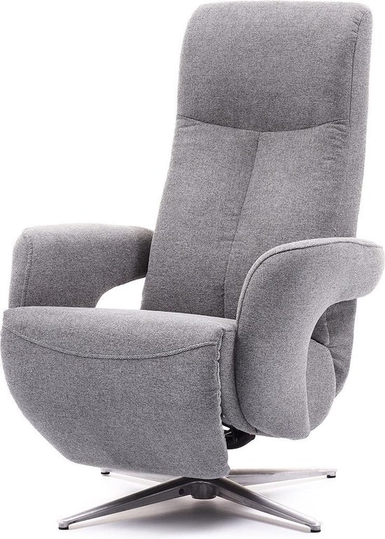 Fauteuil relax électrique Palermo - Tissu d'ameublement Grijs | 2 moteurs | orientable | pied en acier inoxydable | livré sur rendez-vous