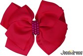 Jessidress® Haarclips Elegante Haarclip met dubbele Haarstrik - Donker Roze
