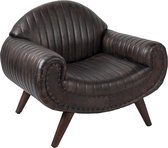 Clayre & Eef Fauteuil 91*70*78 cm Bruin Leder Relax Stoel Binnen Fauteil Stoel