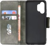 Zakelijke Book Case Telefoonhoesje - Portemonnee Hoesje - Pasjeshouder Wallet Case - Geschikt voor Samsung Galaxy A32 4G - Donker Groen