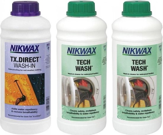 Nikwax "Voordeelpakket" 2 x Tech Wash 1L & 1x TX.Direct 1L - 3-Pack