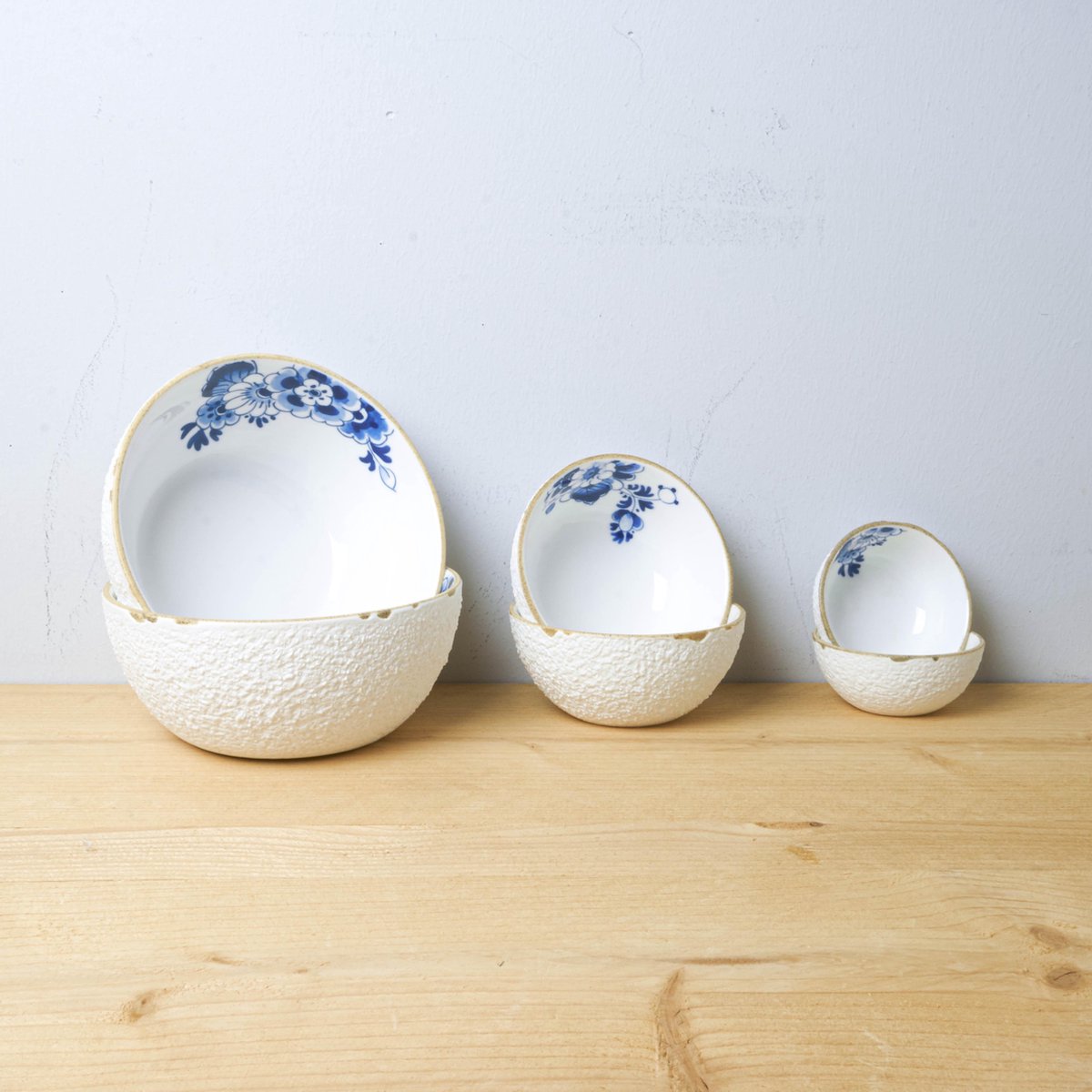 Heinen Delfts Blauw | Schalen en kommen Blauw Bloesem | 3-delig | 6 st.