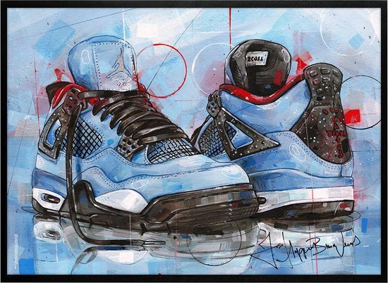 Nike air Jordan 4 Travis Scott cactus jack schilderij (reproductie) 71x51cm