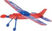 vliegtuig wind-up plane 25 cm rood