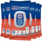 Blue Wonder 6 x 80 doekjes - antibacteriële doekjes - desinfectie doekjes - hygiëne doekjes