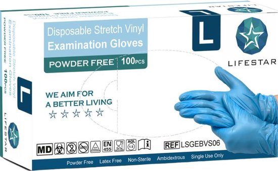 Hygenic Jetable Stretch Vinyl Gants pour la maison travail-Solide et flexible 100 