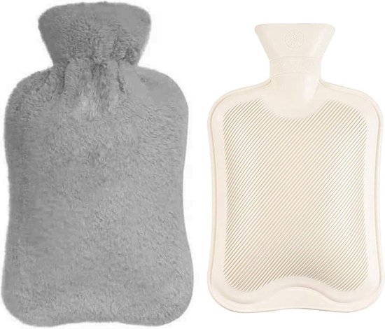 Bouillotte Longue 2 Litres – 72 X 12 Cm – En Caoutchouc Avec Housse Peluche – Pour Cou, Dos, Ventre – Chaud/froid