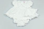 Wit jurkje met muts en broekje Newborn - Ideaal voor fotoshoot of doop