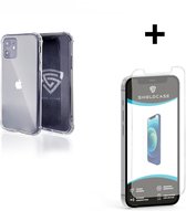 ShieldCase Perfect Bumper TPU hoesje geschikt voor Apple iPhone 12 / 12 Pro - transparant  + glazen Screen Protector