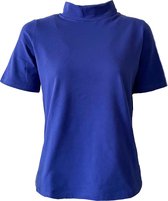 MOOI! Company - Dames T-shirt - MAARTJE - Turtleneck - Losse pasvorm - kleur Queen Blue  - L