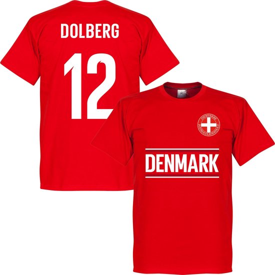 Denemarken Dolberg 12 Team T-Shirt - Rood - 3XL