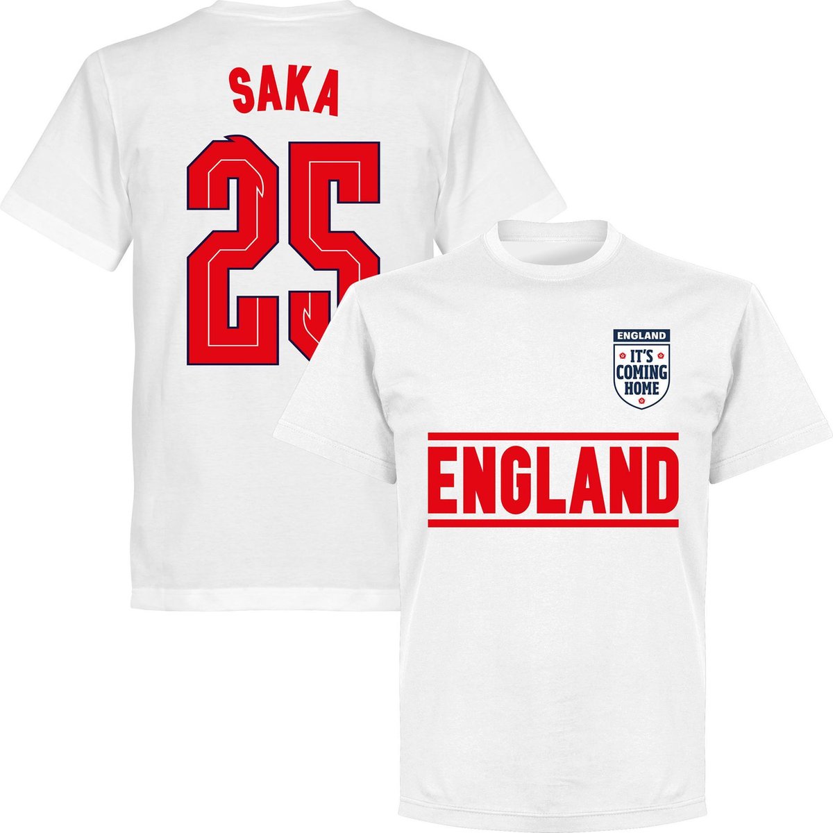 Engeland Saka 25 Team T-Shirt - Wit - Kinderen - 152