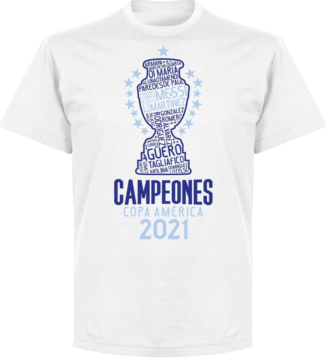 Argentinië Copa America 2021 Winners T-Shirt - Wit - Kinderen - 128