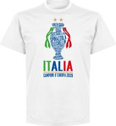 Italië Champions Of Europe 2021 T-Shirt - Wit - Kinderen - 116