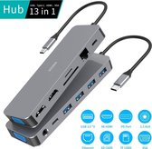 Sounix® 13 in 1 USB-C Hub - Docking Station - Dual 4K UHD HDMI - VGA - 4* USB 3.0