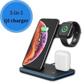 XEOD Wireless Charger – 3 in 1 Draadloze oplader – Oplaadstation voor iPhone Airpods en Watch – Geschikt voor Apple en Samsung
