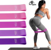 MJ Sports Premium Resistance Bands Set - Fitness Elastiek - Weerstandsbanden  - Set van 5 - Inclusief Opbergzakje en Handleiding - Full Body Workout - Multicolor