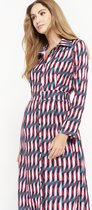 LOLALIZA Lange overhemd jurk met grafische print - Fuchsia - Maat 42