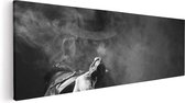 Artaza Peinture sur toile Homme avec un chapeau tire son arme - Wit Zwart - 90x30 - Photo sur toile - Impression sur toile