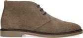 Manfield - Heren - Taupe suède veterboots - Maat 41