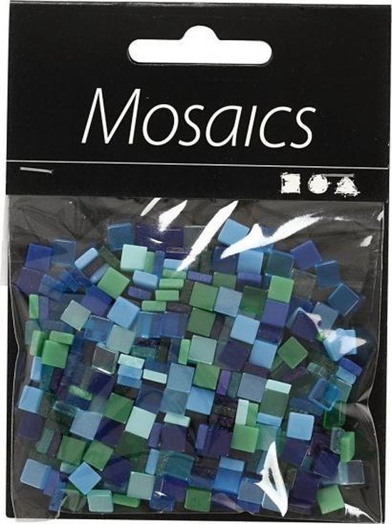 395x stuks Mozaiek kunsthars groen/blauw 5 5 mm - kleine tegeltjes -... |
