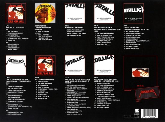 Metallica Kill 'Em All Deluxe Edition - 4 LP 5 CD DVD Remastered