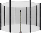 Veiligheidsnet voor trampoline Vervangnet Diameter 305 cm voor 8-palen Rond beschermnet voor tuintrampoline, zonder palen, 305 cm, HMTN10FT