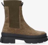 Tango | Romy welt new 1-f khaki suede chelsea boot - black sole | Maat: 40