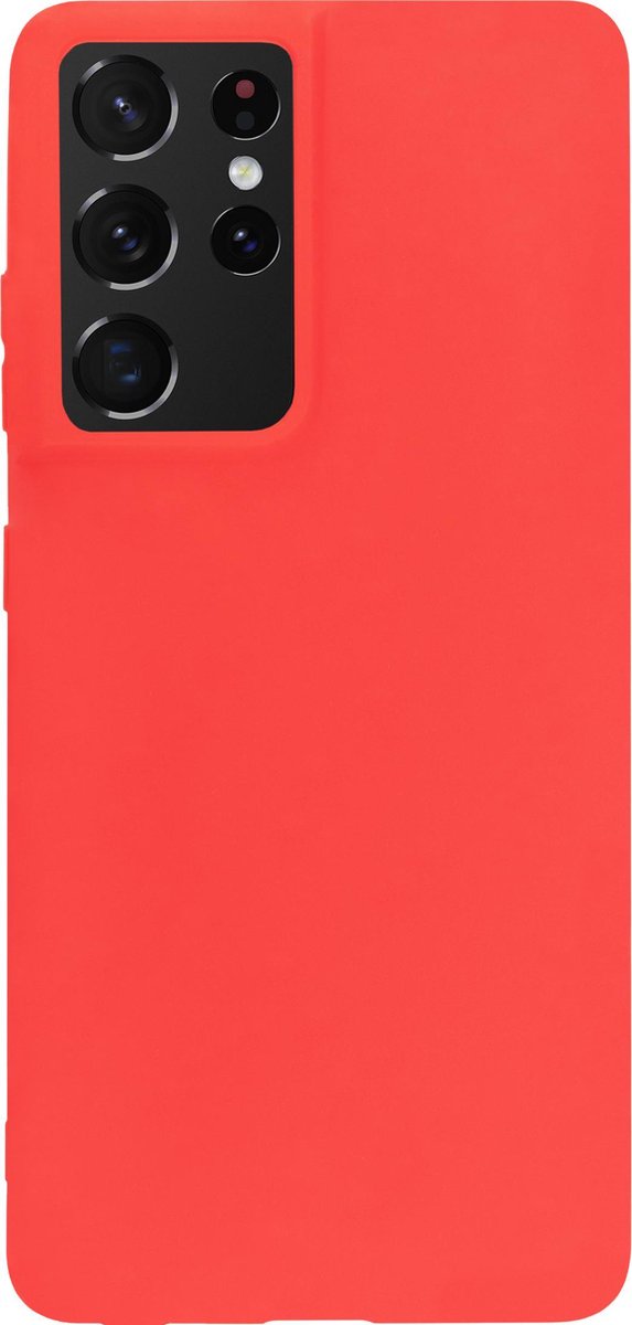 BMAX hoesje geschikt voor Samsung Galaxy S21 Ultra / Dun en beschermend telefoonhoesje / Case / Beschermhoesje / Telefoonhoesje / Hard case / Telefoonbescherming - Rood