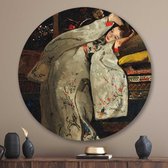 Muurcirkel Girl in a White Kimono Round - Plexiglas - Meerdere Afmetingen & Prijzen