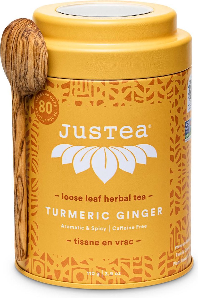 Justea - Turmeric Ginger Kruidenthee – Gemberthee– Kurkuma & Gember – 100% Natuurlijk