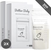 VOORDELIG: Moedermelk Bewaarzakjes van Better Baby - 300 - BPA Vrij - Borstvoeding Zakjes met Dubbele Ritssluiting - 220ML inhoud - Kiekeboe garantie*