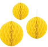 Honeycomb decoratie - Geel - 3x 30 cm  - Feest decoratie