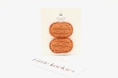 Little koekies - Speldjes gebreid — Rond / Roest bruin - kraamcadeau - baby haarspeldjes - klik klak speldjes - voor 1700 besteld, dezelfde dag verstuurd