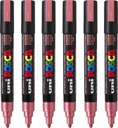 Posca Stiften PC-5M Medium Tip - verfstiften - Metallic rood - 6 stuks