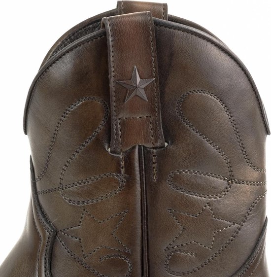 Bottes pour femmes Mayura 2374 Vintage marron foncé / dames Cowboy mode bottines bout pointu talon Western en Cuir véritable taille UE 37